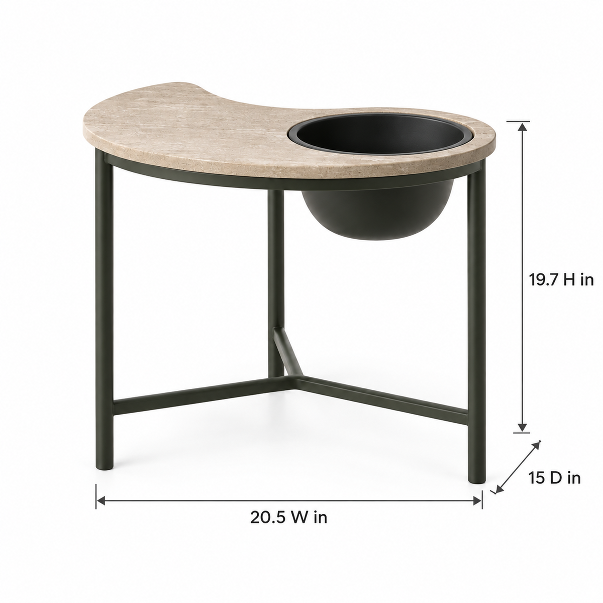 Crescent Planter Side Table