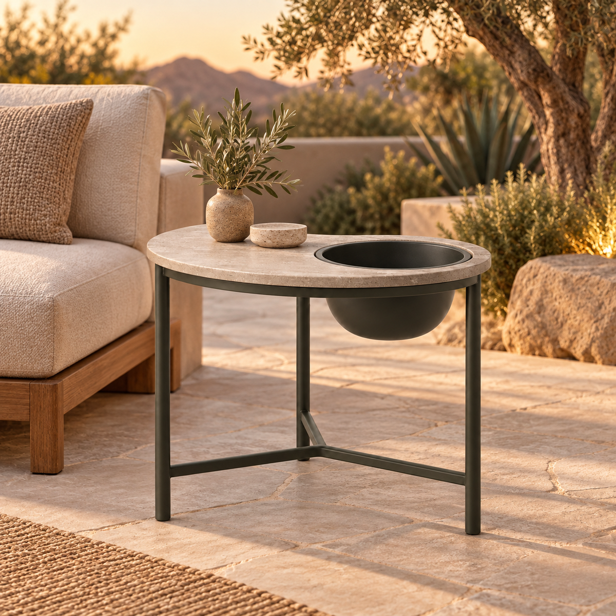 Crescent Planter Side Table