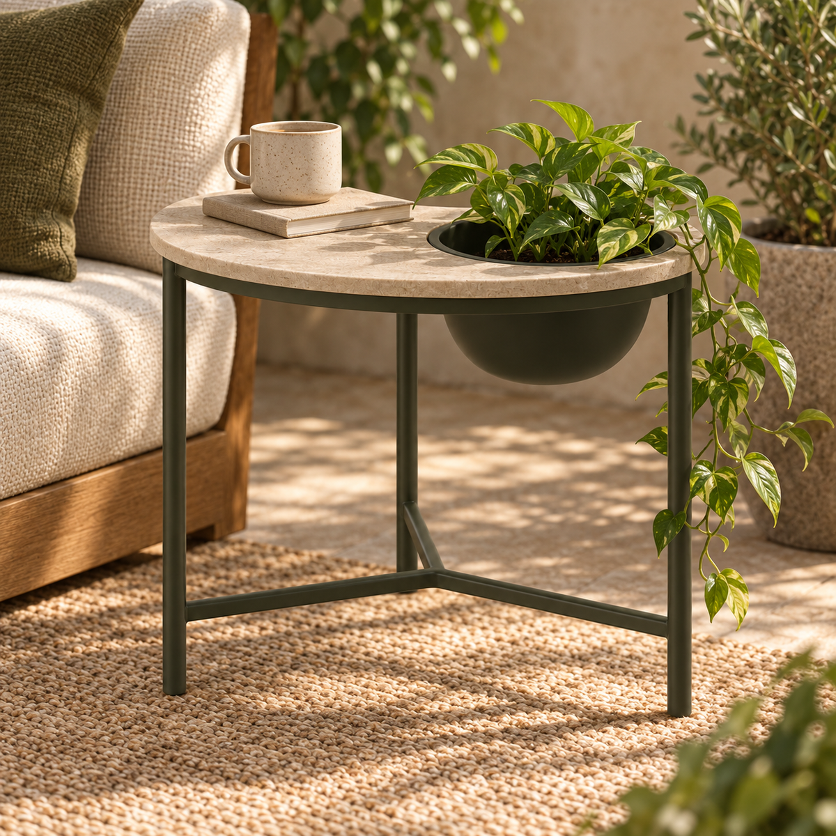 Crescent Planter Side Table