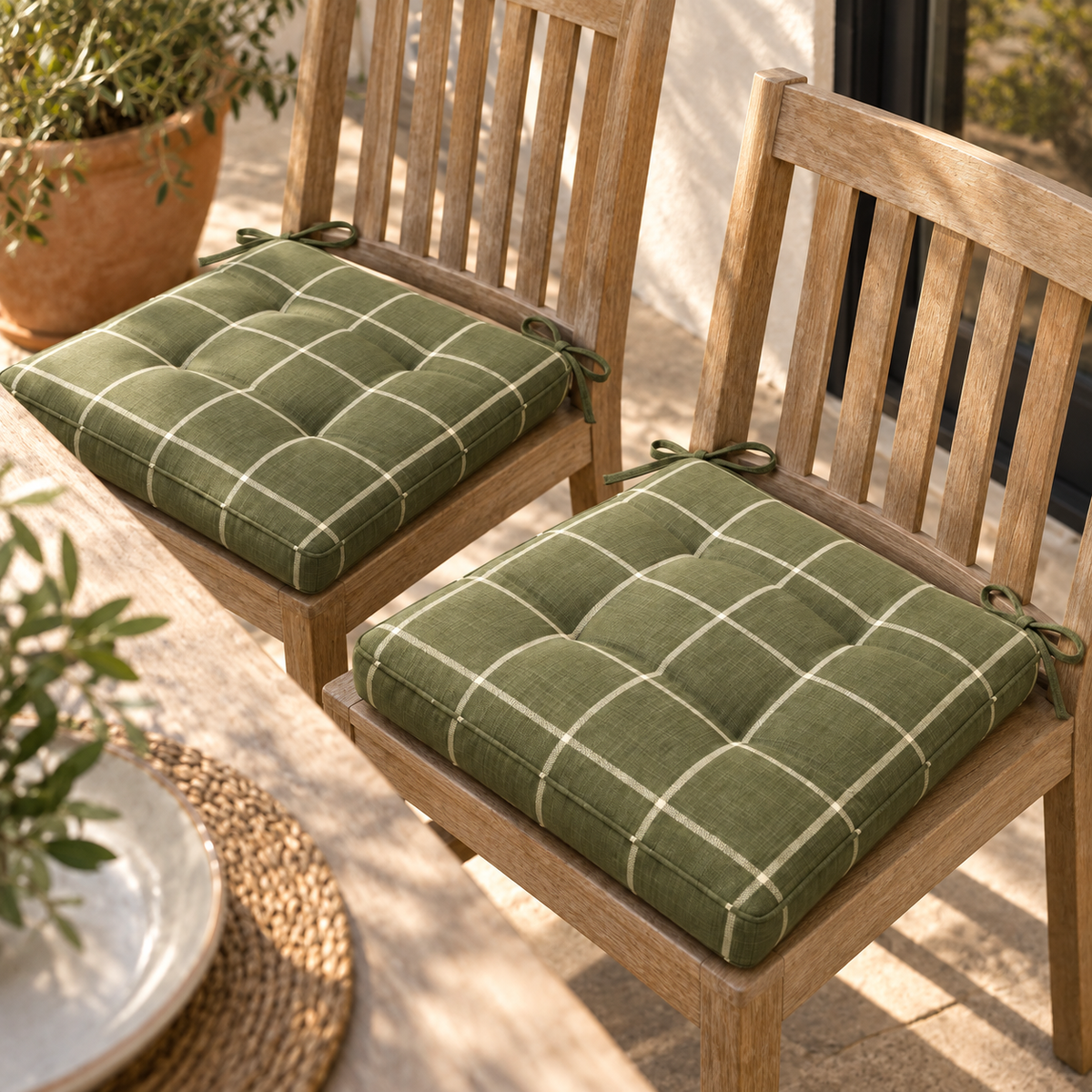 Terrace Grid Chair Pad Set